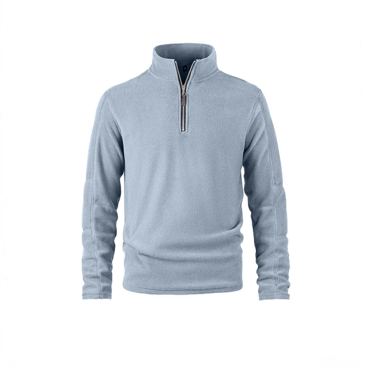 Herren Fleece-Pullover mit hohem Kragen und praktischen Reißverschlussdetails Aliams