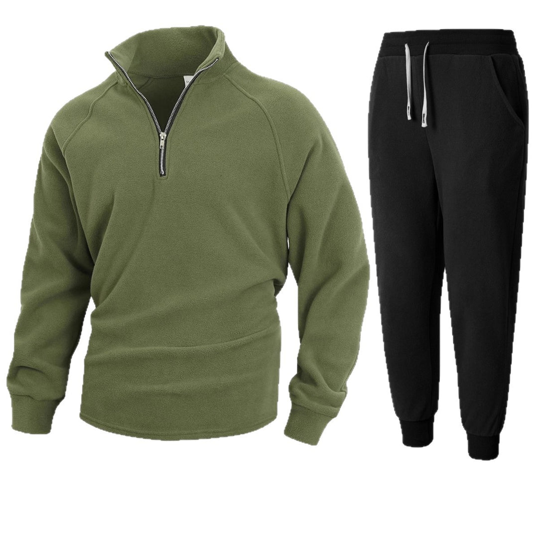 Herren Fleece-Relaxanzug mit halblangem Reißverschluss Aliams