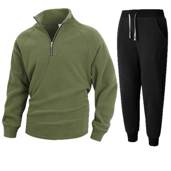 Herren Fleece-Relaxanzug mit halblangem Reißverschluss Aliams