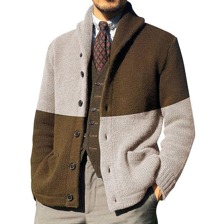 Herren Elegante Strickjacke mit hochgeschlossenem Kragen und Knopfdetails Aliams
