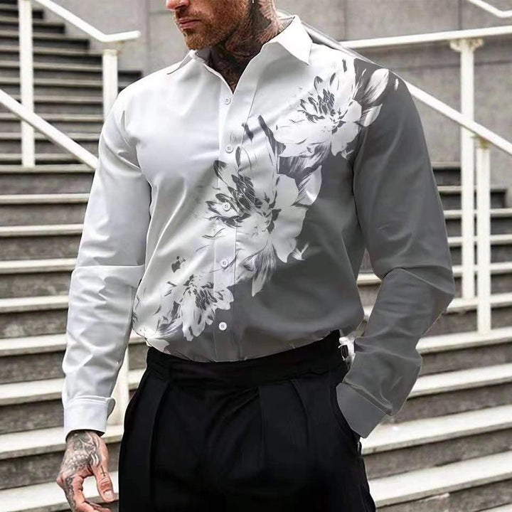 Herren Bluse mit floralem Design Aliams
