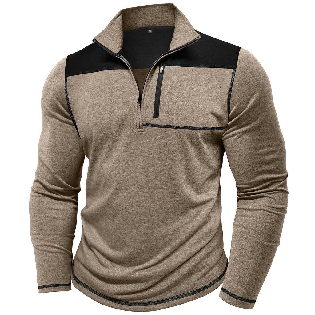 Herren sportlicher Half-Zip Pullover mit praktischer Brusttasche Aliams