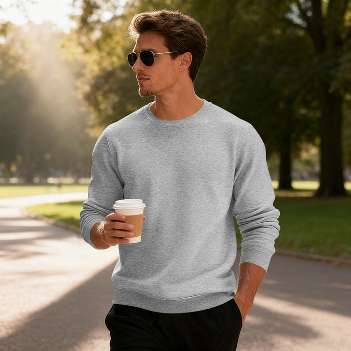 Herren Sportlicher Rundhalspullover Aliams