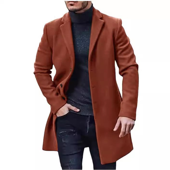 Herren eleganter Wollmantel mit zeitloser Silhouette und klassischem Revers Aliams