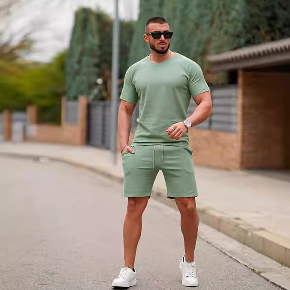 Herren Sportliches Kurzarmset mit bequemen Shorts Aliams