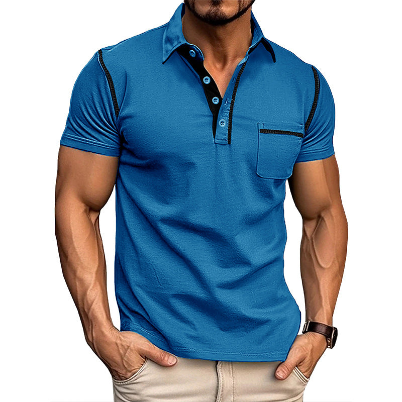 Herren Kurzarm-Poloshirt mit modernem Schnitt und praktischer Brusttasche Aliams