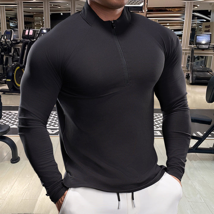 Herren Sportliches Funktionsoberteil mit kurzem Reißverschluss Aliams