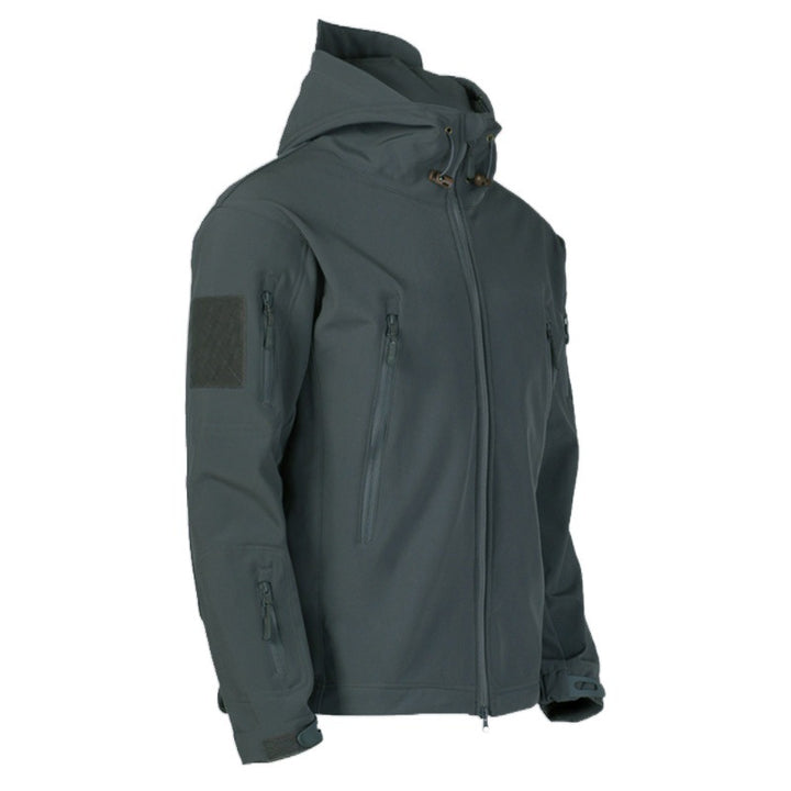 Herren technische Softshell-Jacke mit multifunktionalen Taschen und verstellbarem Kapuzensystem Aliams