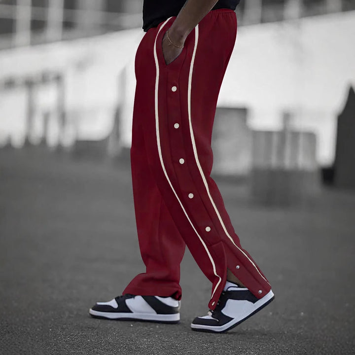 Herren Sportliche Freizeithose mit seitlichen Druckknöpfen Aliams