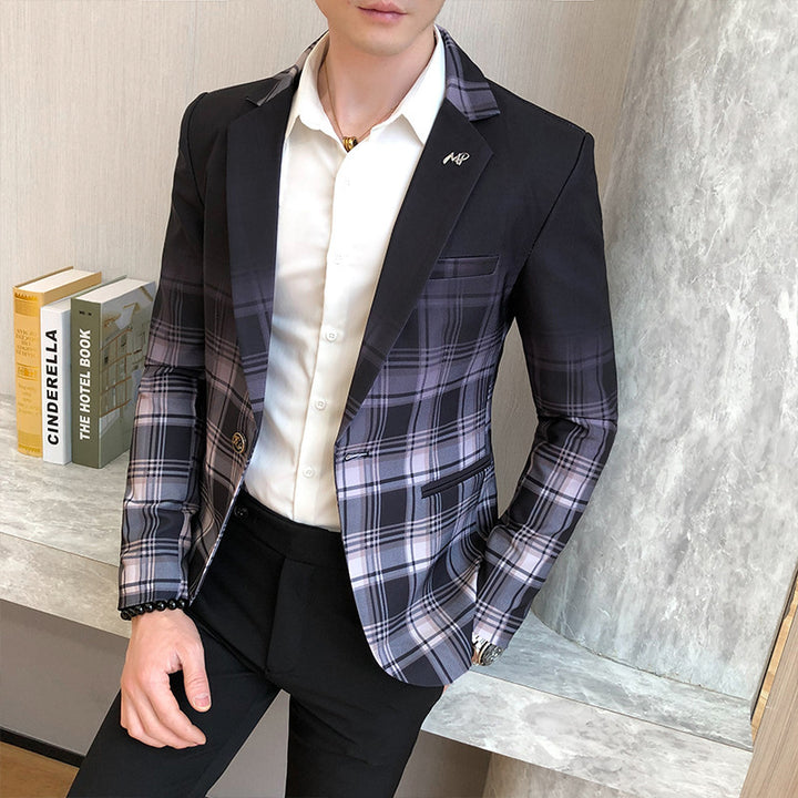 Herren eleganter Karo-Blazer mit modernem Schnitt und feinen Details Aliams