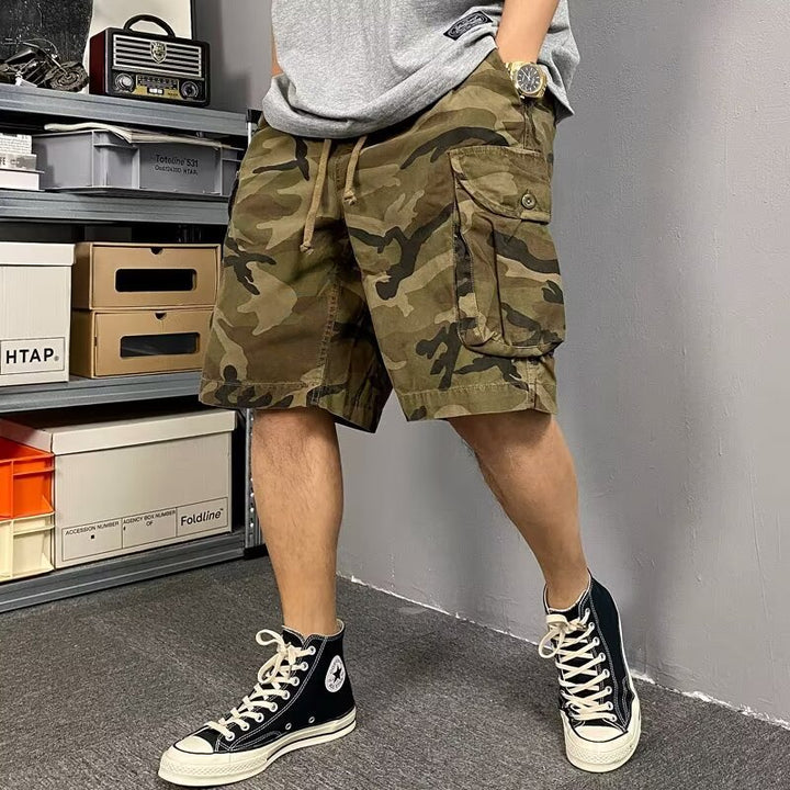 Herren Cargo-Shorts mit funktionalen Seitentaschen und verstellbarem Bund Aliams