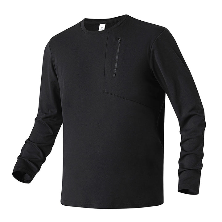 Herren Atmungsaktives Funktionsshirt mit Reißverschlusstasche Aliams