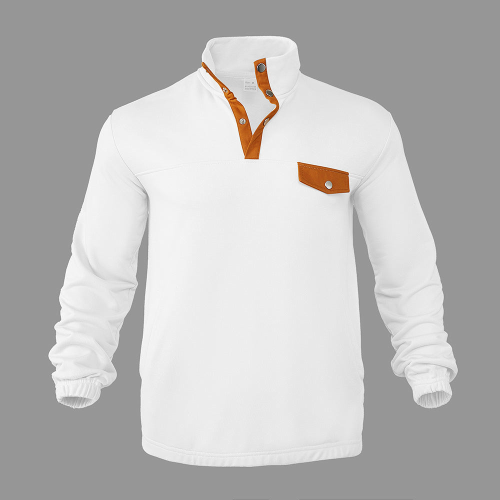 Herren Pullover mit praktischer Knopfleiste und Brusttasche Aliams