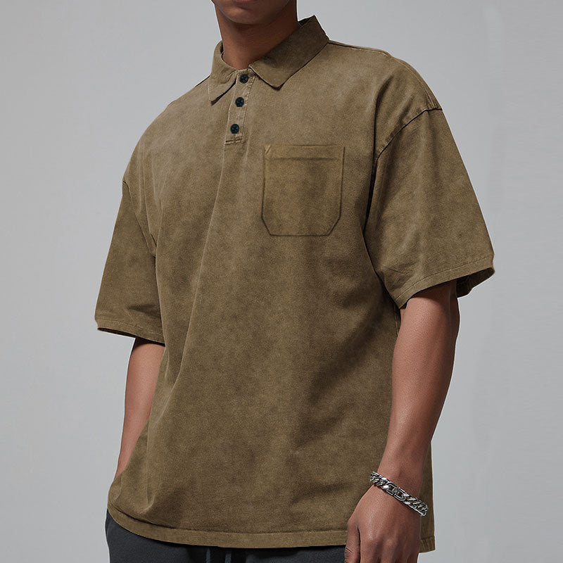 Herren lässiges Poloshirt mit Brusttasche und modischem Design Aliams