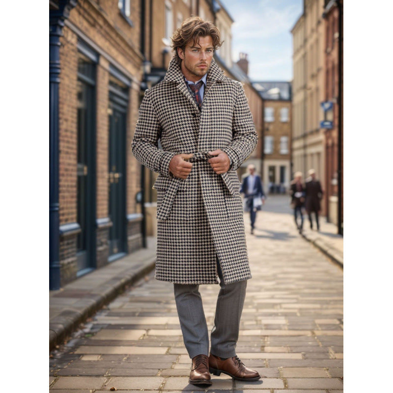 Herren Eleganter und zeitloser Wool-Langmantel Aliams