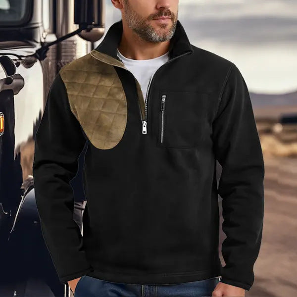 Herren funktionale Sweatjacke mit Stehkragen Aliams