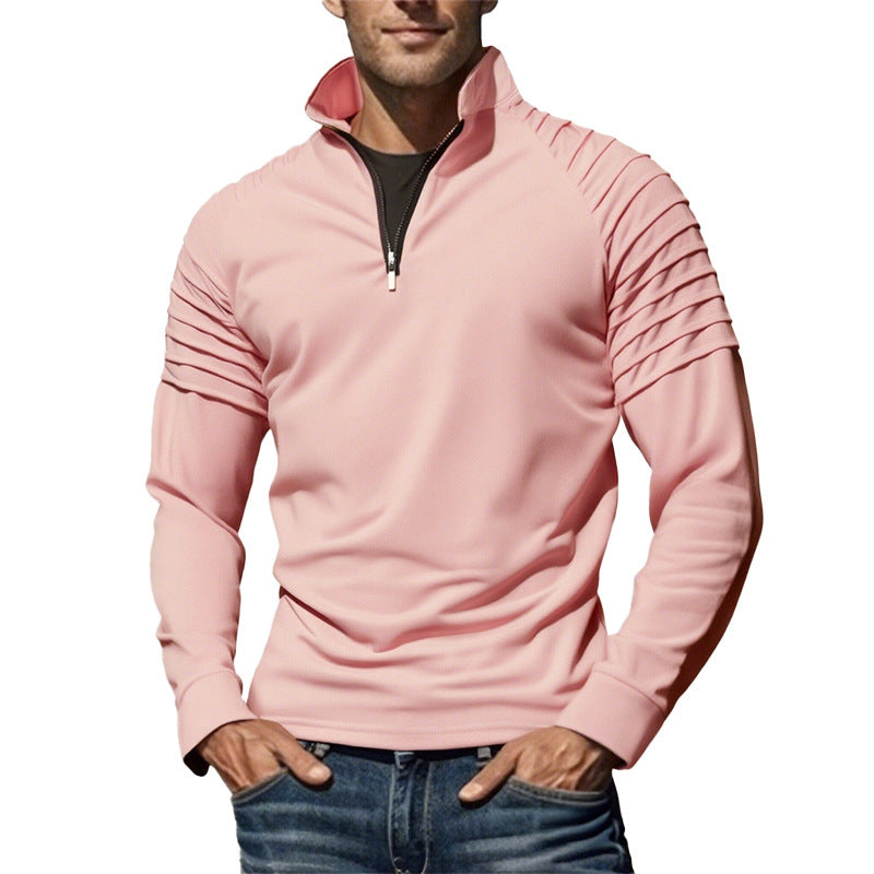 Herren Sportpullover mit stylischen Ripp-Details und halbem Reißverschluss Aliams