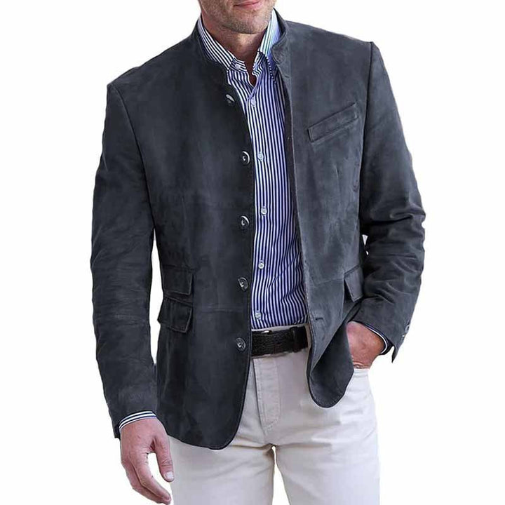 Herren elegante Wildlederjacke im modernen Schnitt mit praktischen Taschen Aliams