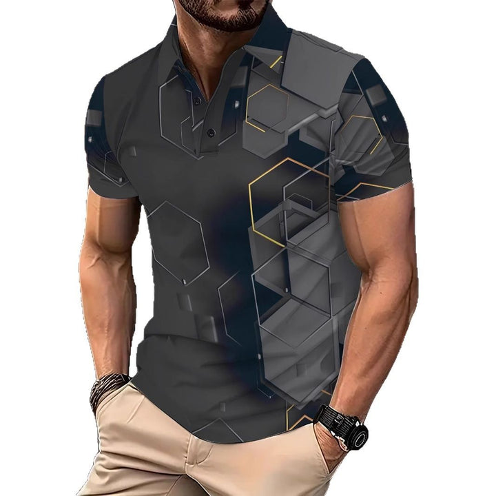 Herren Poloshirt mit modernen geometrischen Akzenten Aliams