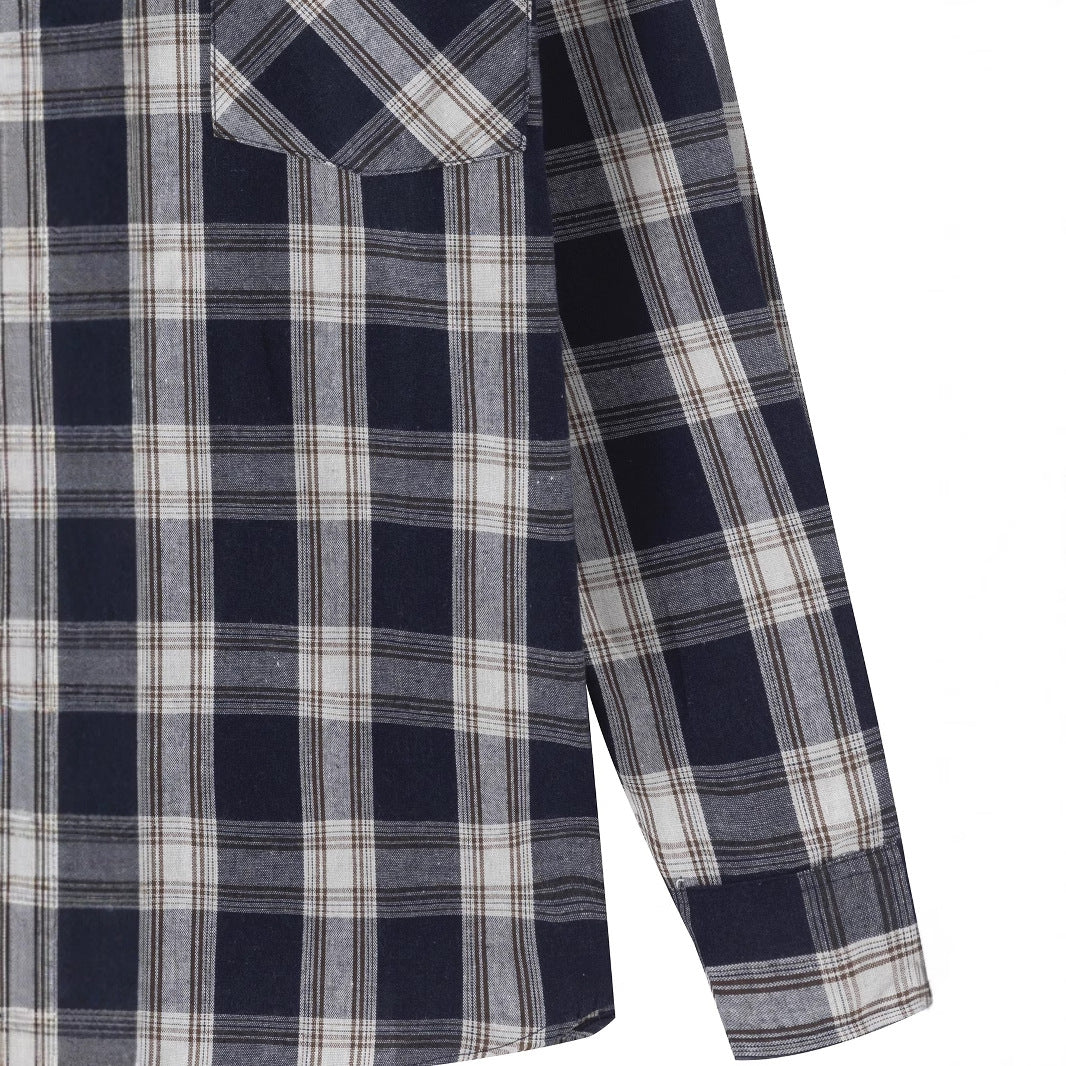 Herren komfortables Langarmhemd mit Karo-Muster Aliams