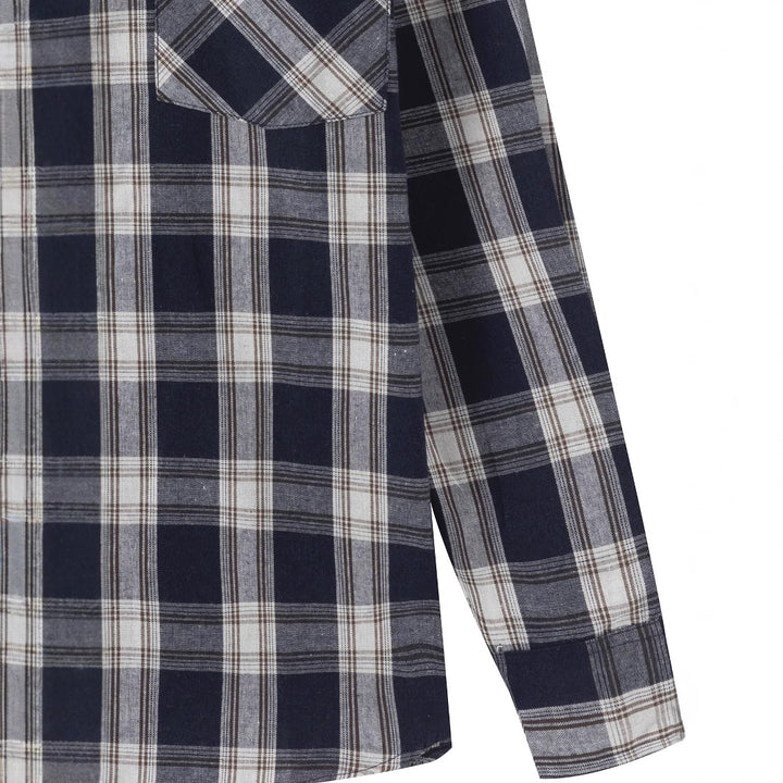 Herren komfortables Langarmhemd mit Karo-Muster Aliams