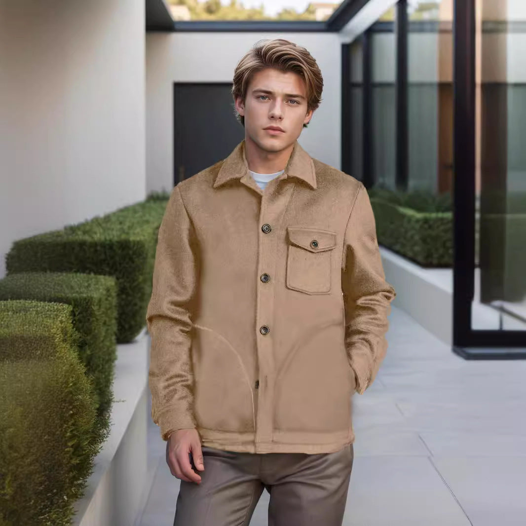 Herren Wolljacke im strukturierten Design mit praktischer Brusttasche Aliams