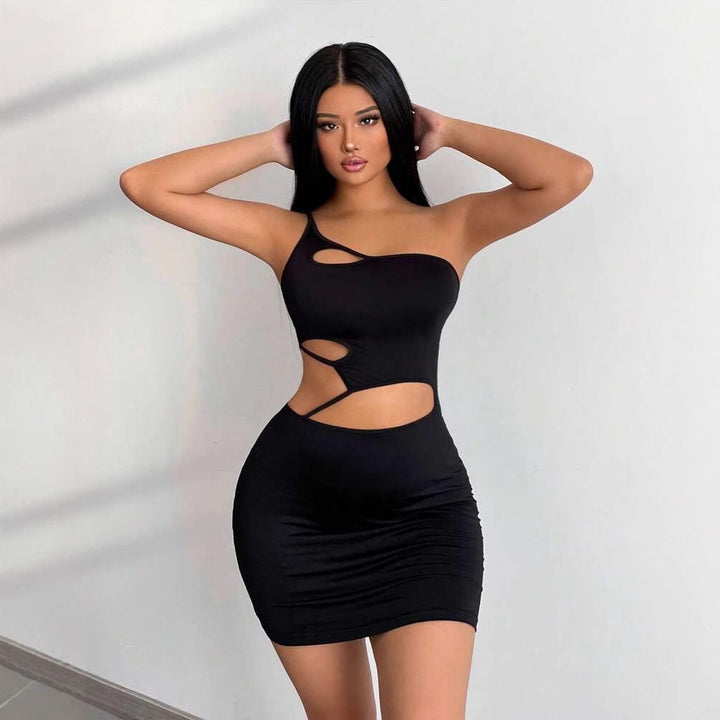 Damen Cut-Out Minikleid mit asymmetrischem Design Aliams