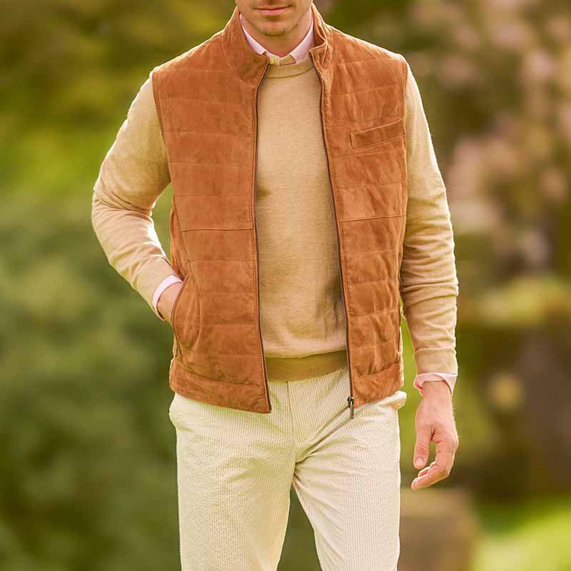 Herren elegante Steppweste aus hochwertigem Material Aliams