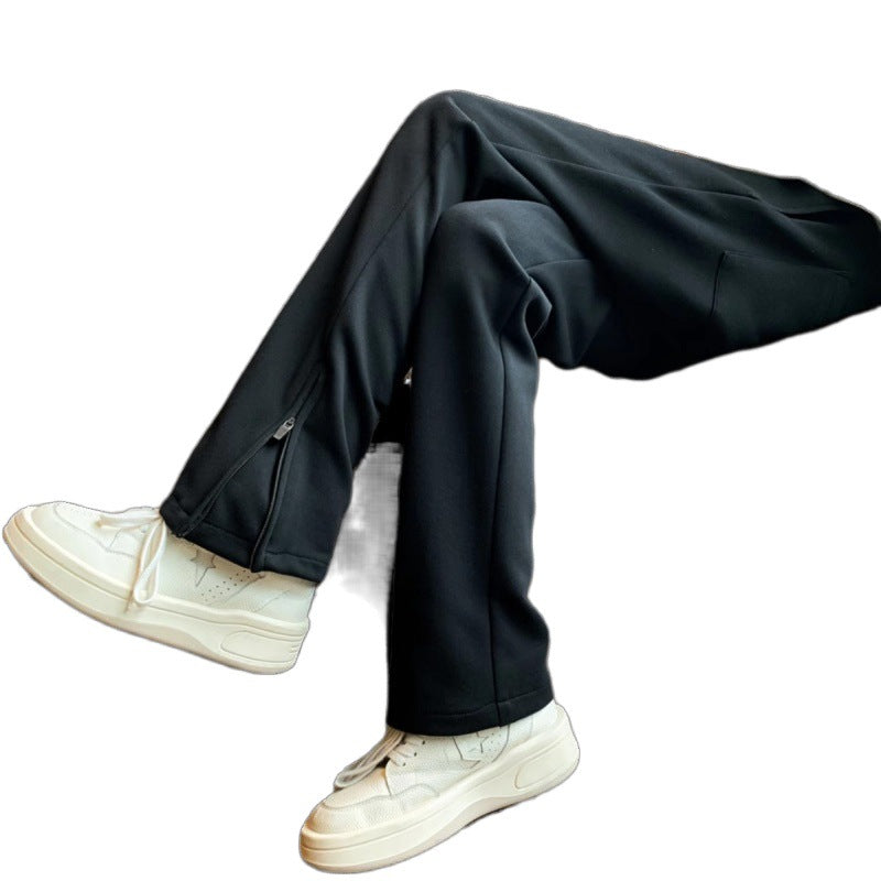 Herren sportliche Freizeithose mit atmungsaktiven Reißverschluss-Taschen Aliams