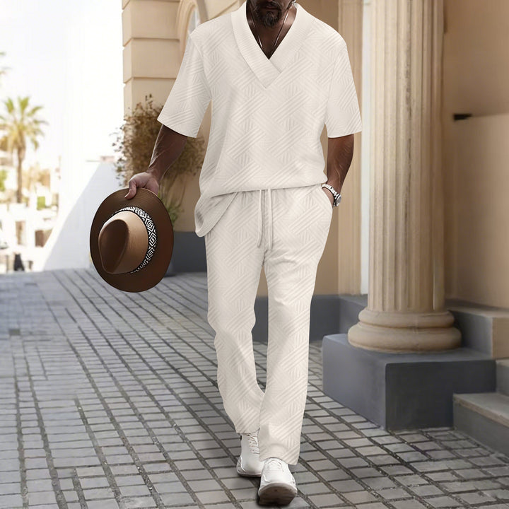 Herren Set mit modernem V-Ausschnitt und elastischem Bund Aliams