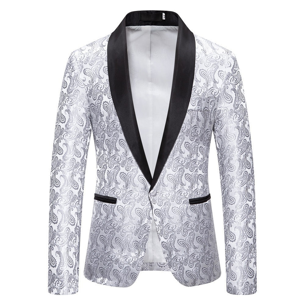 Herren eleganter Smokingblazer mit luxuriösem Paisley-Muster Aliams