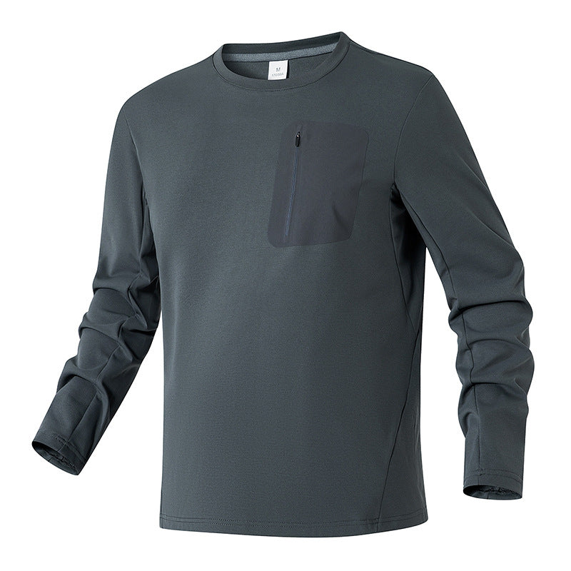 Herren Funktionales Langarmshirt mit praktischer Brusttasche Aliams