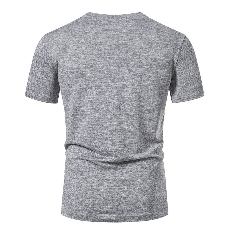 Herren Kurzarm-Henley-T-Shirt mit modischem Knopfdesign und atmungsaktiver Baumwollqualität Aliams