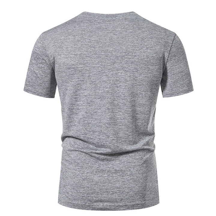 Herren Kurzarm-Henley-T-Shirt mit modischem Knopfdesign und atmungsaktiver Baumwollqualität Aliams