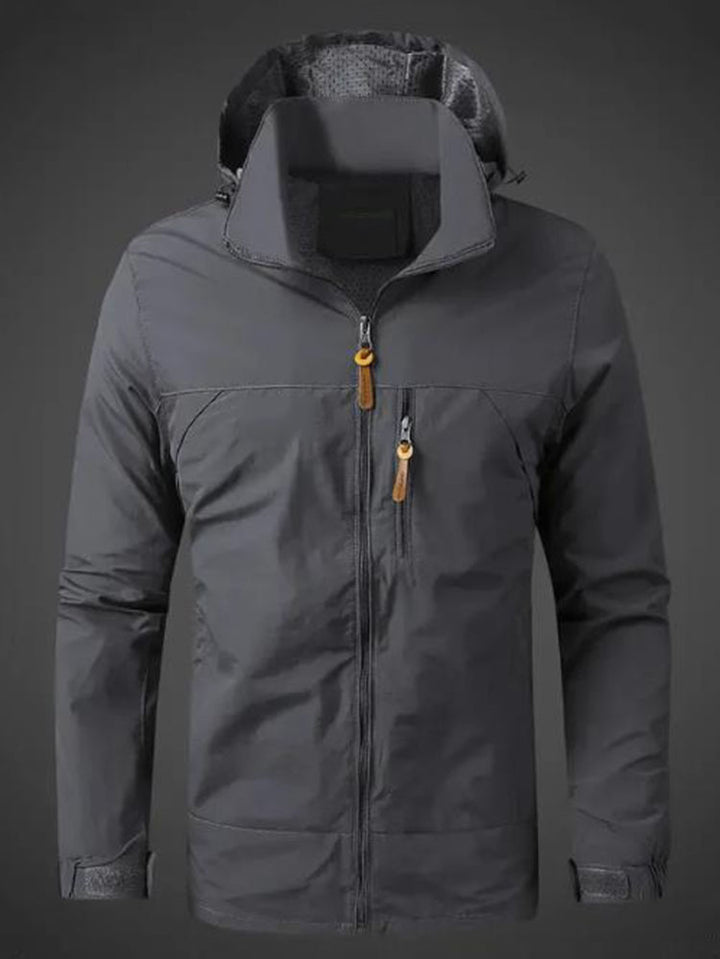 Herren Wetterfeste Funktionsjacke mit verstellbarer Kapuze Aliams
