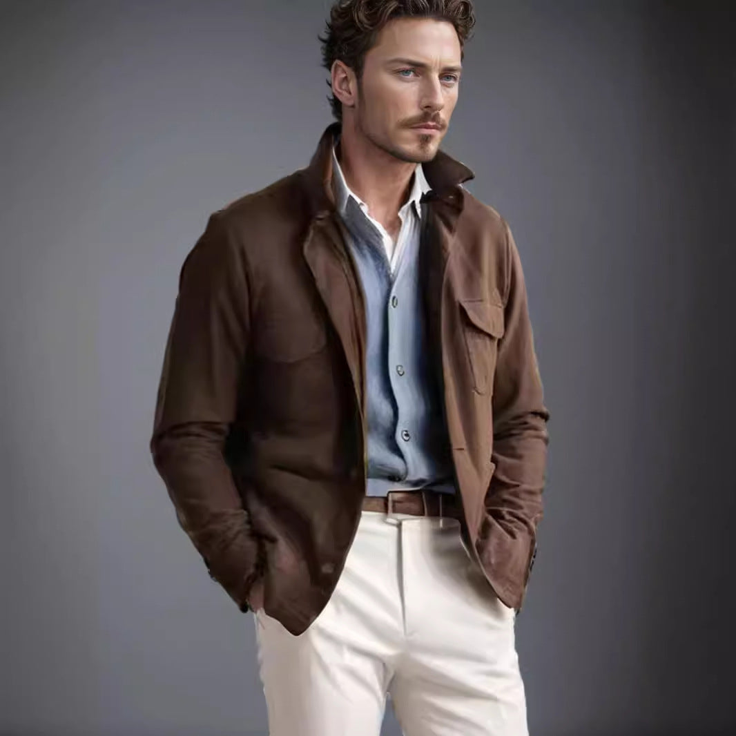 Herren praktische Jacke im schicken Utility-Stil mit hohen Kragen Aliams