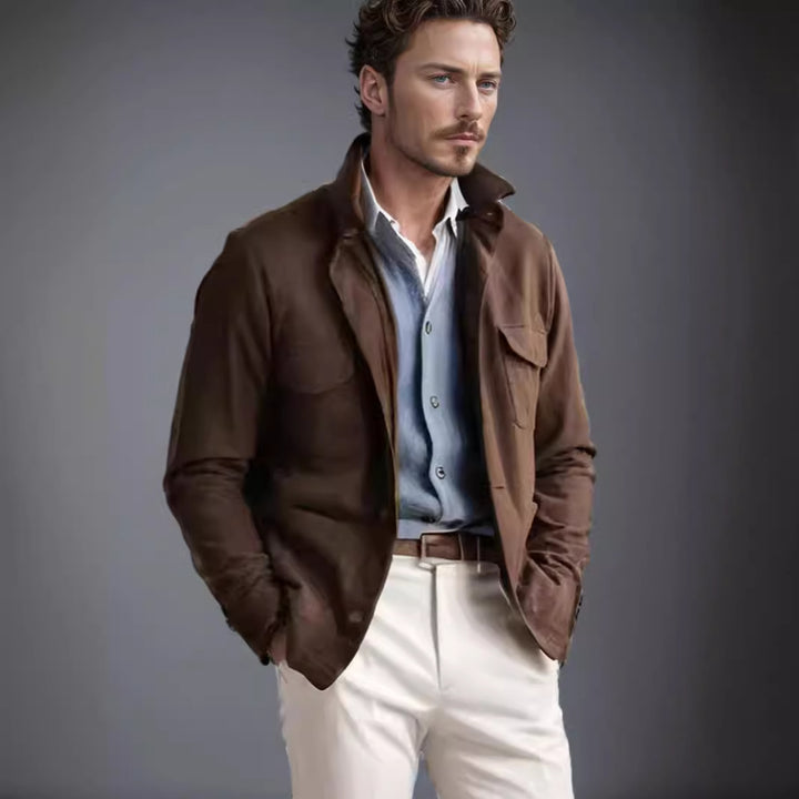 Herren praktische Jacke im schicken Utility-Stil mit hohen Kragen Aliams