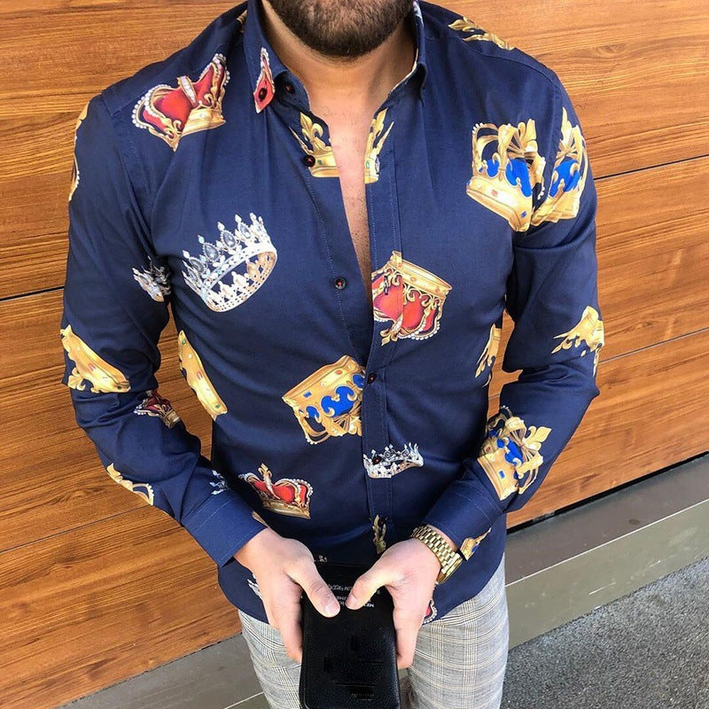 Herren Seidenshirt mit königlichem Motiv Aliams