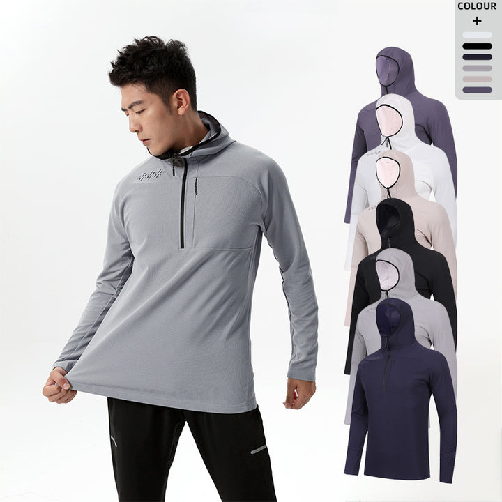 Herren atmungsaktives Sportoberteil mit Kapuze Aliams