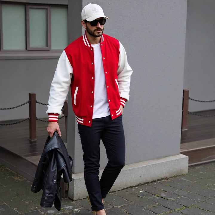 Herren Varsity-Jacke mit kontrastierenden Ärmeln Aliams