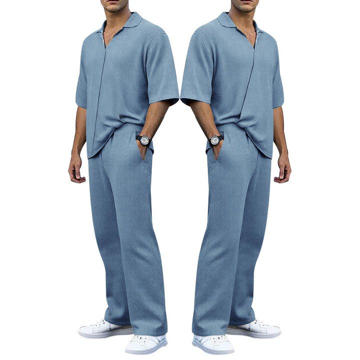 Herren elegantes Freizeit-Outfit aus weichem Strickmaterial mit lässigem Schnitt Aliams