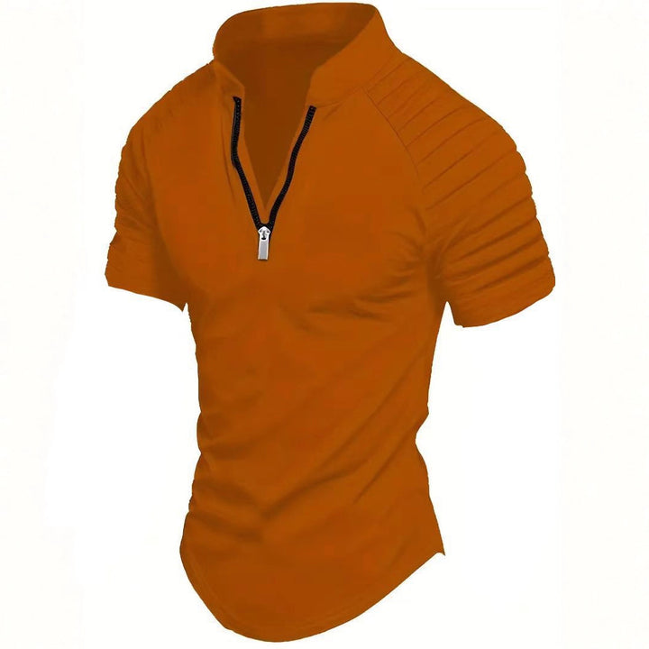 Herren Sportliches Kurzarm-Zip-Shirt Aliams