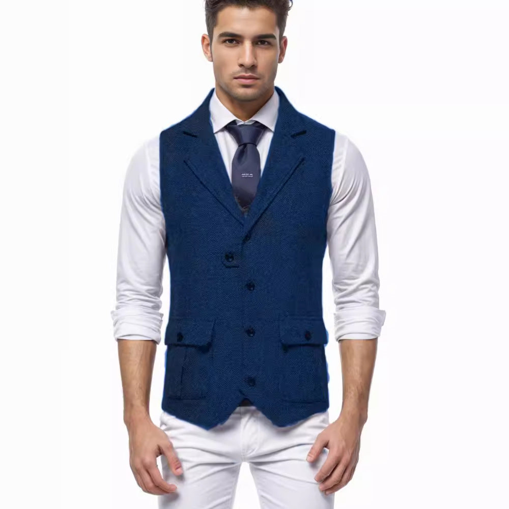 Herren elegante Weste im Hahnentrittmuster Aliams