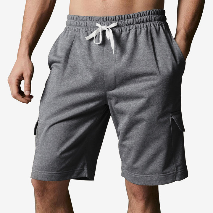 Herren sportliche Cargo-Shorts mit elastischem Bund und seitlichen Taschen Aliams