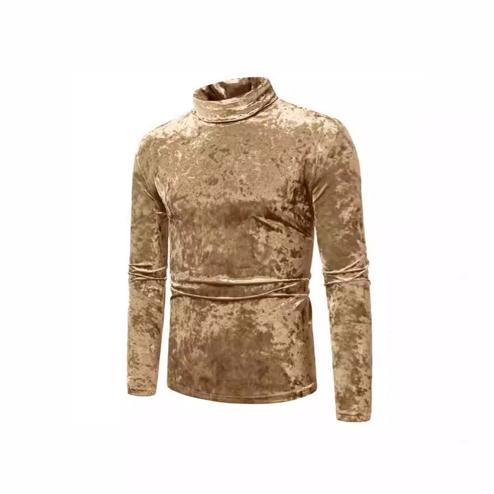 Herren Eleganter Rollkragenpullover aus weichem Samtstoff Aliams