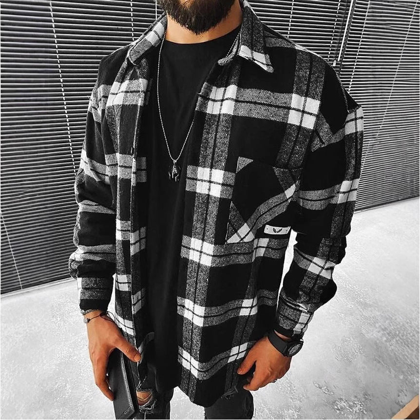 Herren Karomuster Hemdjacke Aliams