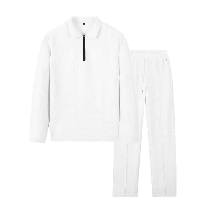 Herren sportliches Freizeitoberteil mit Reißverschluss und bequemen Jogginghose Aliams