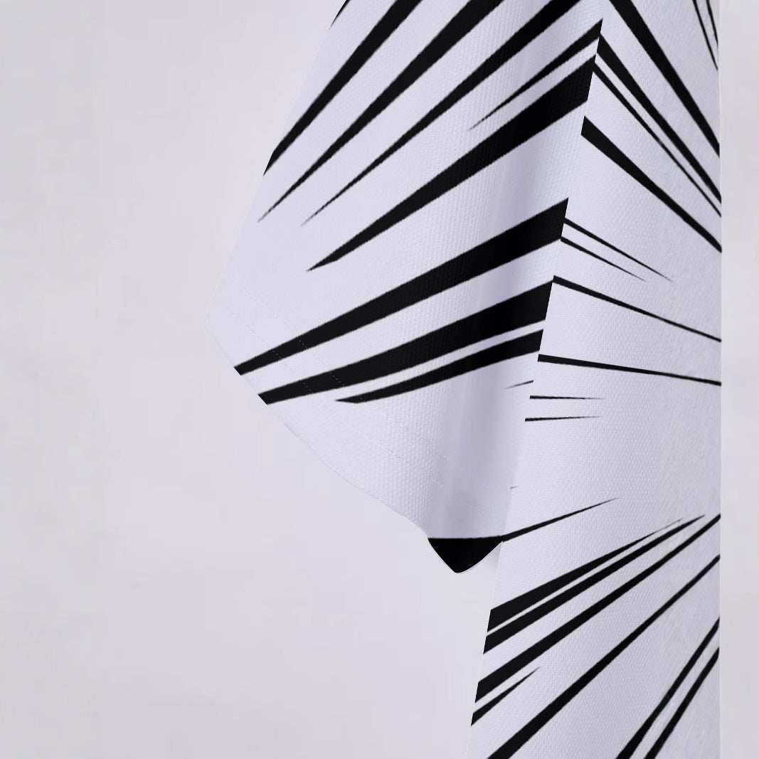 Herren Kurzarm Poloshirt mit dynamischem Strichdesign Aliams