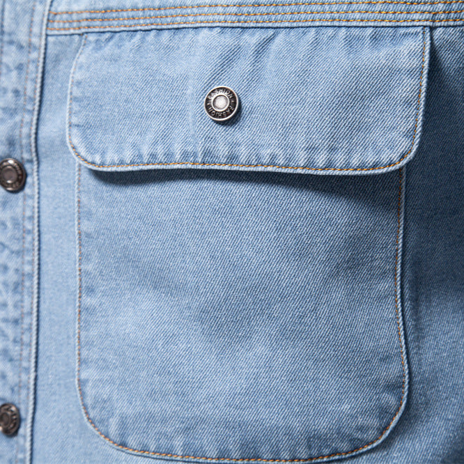 Herren Denim Hemd mit zwei Brusttaschen und modischem Schnitt Aliams