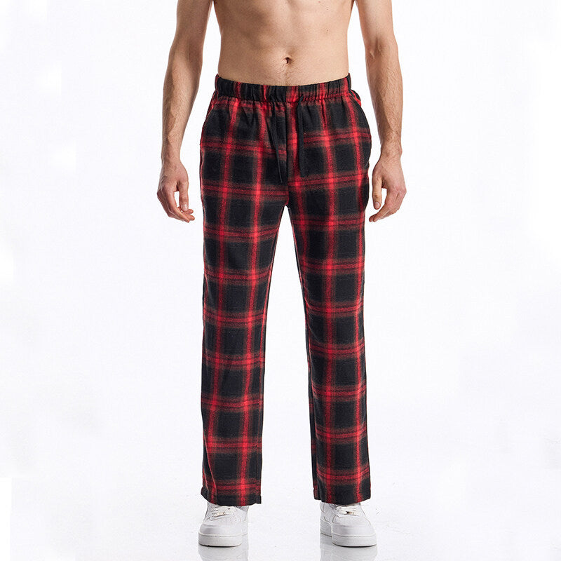 Herren Flanell-Pyjama-Hose mit komfortablem Gummibund Aliams